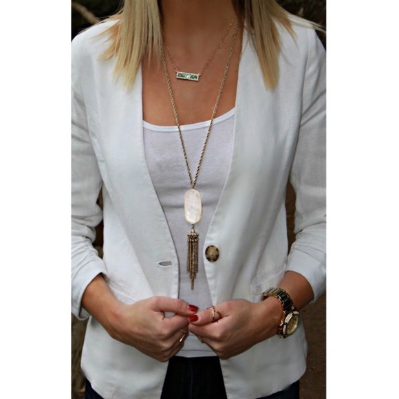 KENDRA SCOTT • Gold Rayne Mother Of Pearl Long Tassel Necklace - Picture 2 of 7